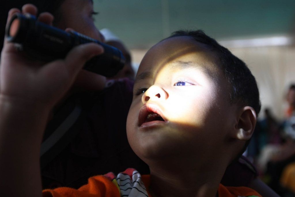 Alif (2 years old) could only distinguish between light and dark. Darkness is a miserable state of being for young children, thus he constantly searched for light.