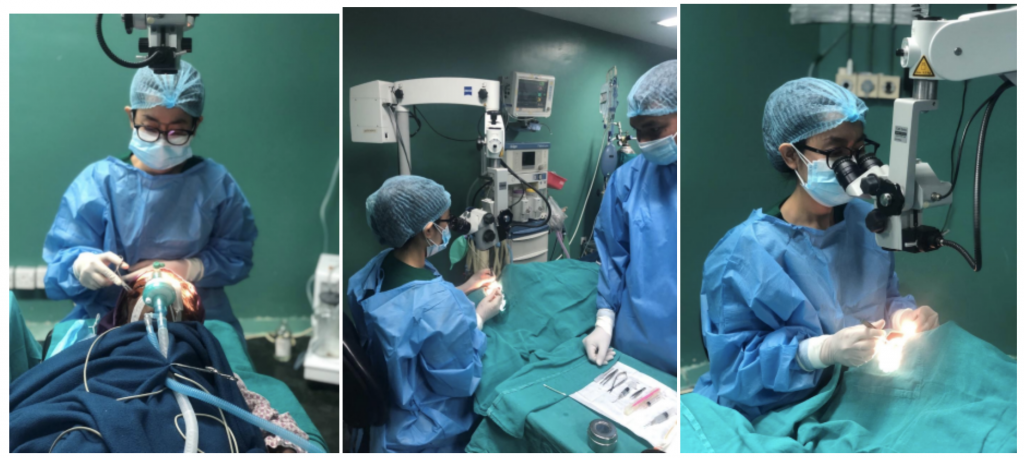 Operating Theatre, Cornea Perforation repair, lens aspiration and anterior vitrectomy TIL